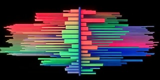 环形抽象音频均衡器多色光束 音乐背景视频