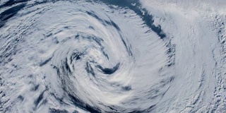 海面上的飓风，卫星图像。