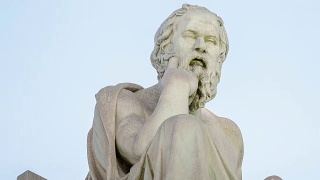 特写大理石雕像的古希腊哲学家苏格拉底视频素材模板下载