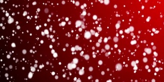 圣诞红色背景与雪花飘落的雪花假日概念