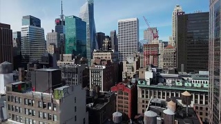 纽约市中城空中飞行视频素材模板下载