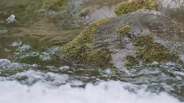 日本奥多摩，多摩河的水流，用慢镜头拍摄
