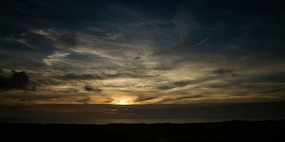日落-荷兰北海