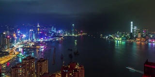 中国湾高光夜香港全景4k时间推移