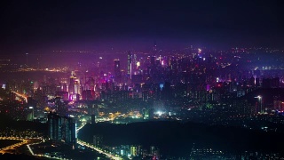 中国夜光洞深圳城市全景4k时间流逝视频素材模板下载
