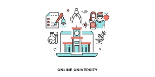 在线教育或电子学习学校视频动画标志