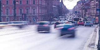 城市交通。圣彼得堡。俄罗斯