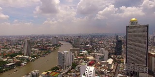 泰国曼谷市中心摩天大楼鸟瞰图