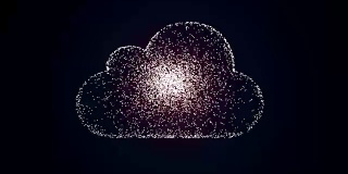 云计算符号从混沌缓慢移动的连接点、云技术、云存储、物联网