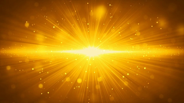 Bloom发光的金色光条纹和粒子背景运动