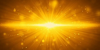 Bloom发光的金色光条纹和粒子背景运动