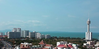 泰国芭堤雅和暹罗湾的全景