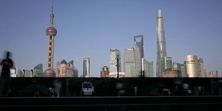上海商圈人天际线时光流逝