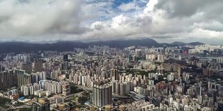 香港摩天大楼鸟瞰图。FullHD TimeLapse - 2016年8月，香港