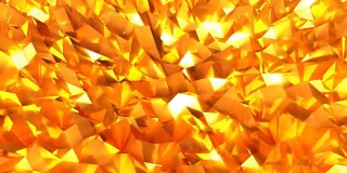 摘要无缝黄金三角形水晶背景动画