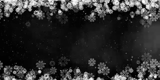 圣诞帧背景。摘要冬季卡片与雪花。