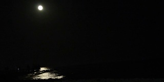 夜圆月只在海上倒影，旅行背景