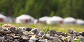 蒙古帐篷营地。