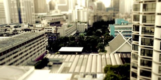 繁忙的曼谷街道倾斜移动微型城市街道