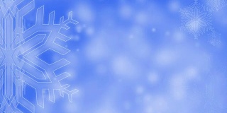 雪图标或符号Animate with Snow falling on Blue background