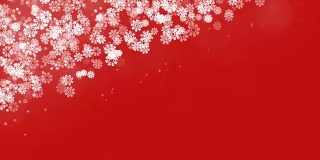 圣诞角框架与雪花在红色的背景。