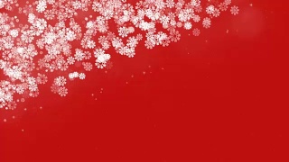 圣诞角框架与雪花在红色的背景。视频素材模板下载