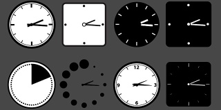 不同时钟，循环和alpha通道的图标动画