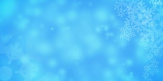 雪图标或符号Animate with Snow falling on Blue background