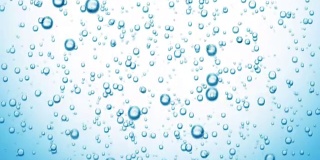 美丽的水泡泡上升。可循环的水下蓝色泡泡的3d动画。HD 1080。