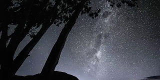夜空中星星和银河的时间间隔