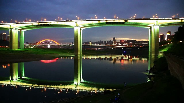 长江大桥，重庆夜景