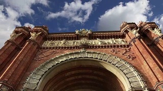 凯旋门，巴塞罗那，西班牙视频素材模板下载