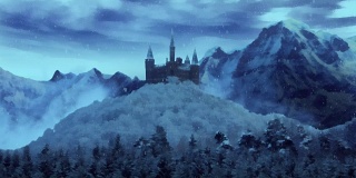 幻想冬天的城堡。