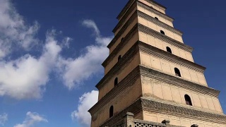大雁塔是一座佛教宝塔，位于中国陕西省西安(西安，西安)南部视频素材模板下载