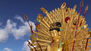 佛教寺庙。金佛——西安南部(西安，西安)，中国陕西省视频素材模板下载