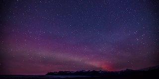 时间流逝-美丽的北极光在冰岛的冬天- 4K