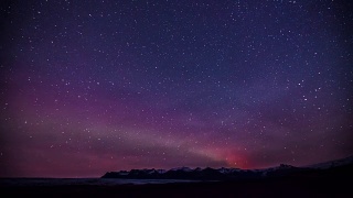 时间流逝-美丽的北极光在冰岛的冬天- 4K视频素材模板下载