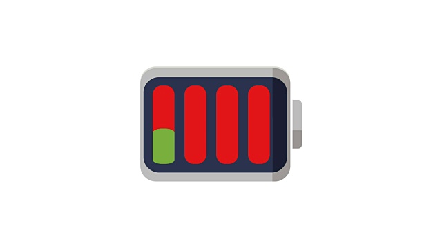 Flat style battery icon charging, motion graphic animation