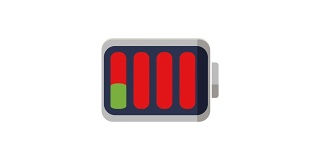 Flat style battery icon charging, motion graphic animation
