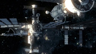 宇宙飞船与国际空间站对接视频素材模板下载