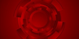明亮的红色技术未来齿轮视频动画