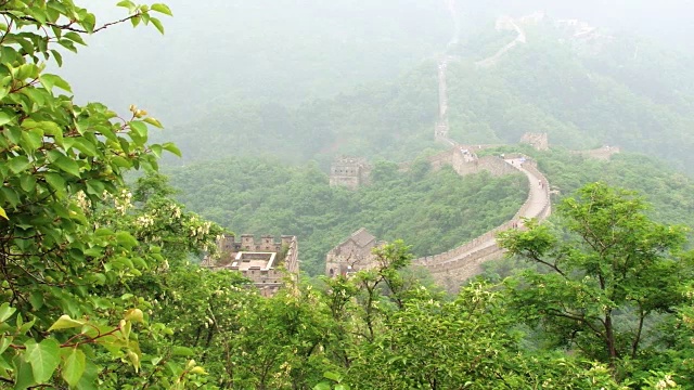 从山上看中国长城。
