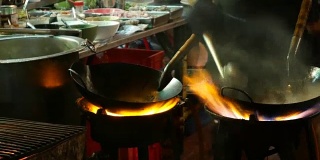 炒菜，泰国街头小吃