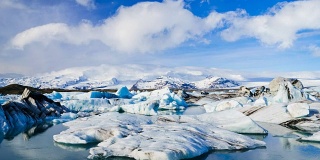 冰岛Jokulsarlon冰川泻湖，冰山融化的时间