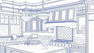 自定义厨房从绘图到完成的过渡视频素材模板下载