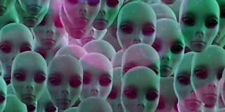 超现实的外星人头的数字动画