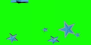 坠落的3D星星-绿色屏幕
