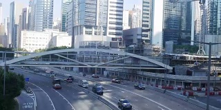 香港城市和街道交通的延时
