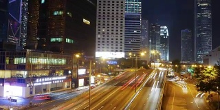 香港城市和街道交通的延时