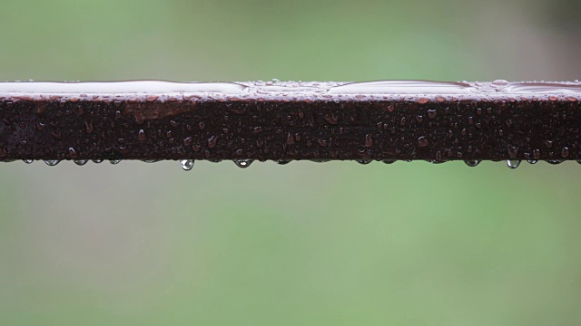 雨点打在金属棒上